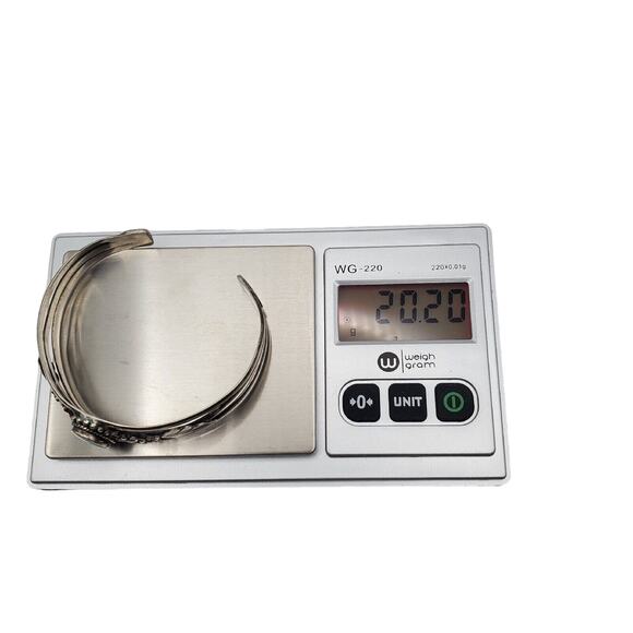 Sterling Silver Cuff Turquoise Bracelet Boho Southwestern Native American Style - Picture 6 of 8